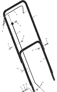 Handle Assembly Diagram and Parts List for 20103X35A 1997 Briggs and Stratton Lawn Mower